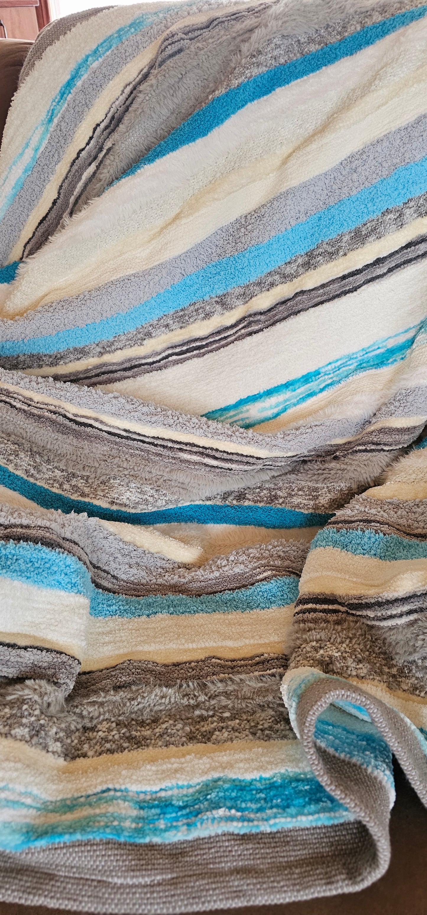 Couverture BEBE Bleu et gris - 42pouces x 60 pouces