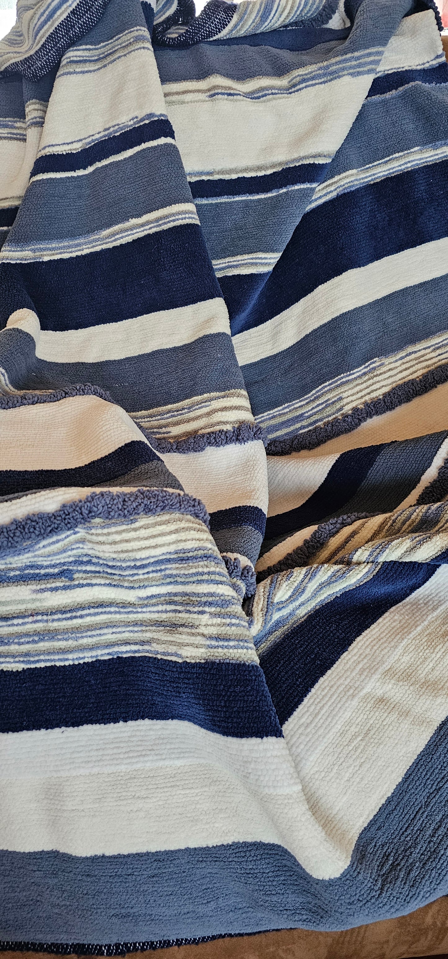 Couverture tons de bleu - 50 pouces x70 pouces